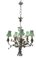 Tole Porcelain Flower Chandelier, 1950s 1