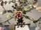 Lámpara de araña Tole con flores de porcelana, años 50, Imagen 7