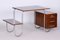 Bauhaus Writing Desk in Beech & Chrome attributed to Robert Slezak for Slezak Factories, Czech, 1930s 1