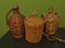 Wicker & Hemp Covered Glass Demijohn Bottles, 1940s, Set of 3, Image 6