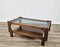 Teak Coffee Table with Smoked Glass Top, 1970s, Image 1