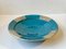 Vintage Moroccan Centerpiece Bowl in Blue Glaze and Pewter, Image 1