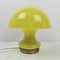 Lampe de Bureau Champignon en Verre Opalin et Laiton, Italie, 1970s 1