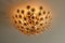 Hollywood Regency Brass & Gold-Plated Crystal Flower Ceiling Light from Palwa, 1970s 4