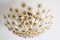 Hollywood Regency Blumen Deckenlampe aus Messing & vergoldetem Kristallglas von Palwa, 1970er 1