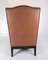 Chesterfield High Flap Chair in Brown Leather, 1920s, Image 4