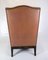 Hoher Chesterfield Flap Chair aus Braunem Leder, 1920er 4