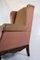 Hoher Chesterfield Flap Chair aus Braunem Leder, 1920er 9