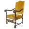 King´s Chair mit gelbem Nagelbesetztem Velours, 1920er 1