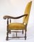 King´s Chair mit gelbem Nagelbesetztem Velours, 1920er 4