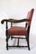 Set of Armchairs in Oak & with Red Leather, 1930s, Image 2