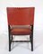Set of Armchairs in Oak & with Red Leather, 1930s, Image 3