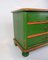 Small Chest of Drawers Painted in Green with Red Edges, 1890s 4