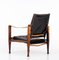 Chaise Safari en Cuir Noir par Kaare Klint, 1960s 4