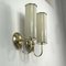 Art Deco Tubular Opaline Glass & Brass Sconces, Germany, 1930s, Set of 2, Image 7