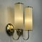 Art Deco Tubular Opaline Glass & Brass Sconces, Germany, 1930s, Set of 2, Image 4