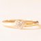 Anello a fascia in oro giallo a 9 carati con decorazione a forma di cuore in oro bianco a 9 carati e diamante, anni '50, Immagine 1