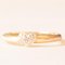9 Karat Yellow Gold Band Ring with 9 Karat White Gold Heart-Shaped Decoration and Diamond, 1950s 2