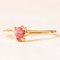 Vintage 10 Karat Yellow Gold Ring with Synthetic Pink Spinel and Diamonds 2
