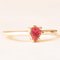 Anillo vintage de oro amarillo de 10 kt con espinela rosa sintética y diamantes, Imagen 7