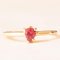 Vintage 10 Karat Yellow Gold Ring with Synthetic Pink Spinel and Diamonds, Image 8