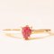 Vintage 10 Karat Yellow Gold Ring with Synthetic Pink Spinel and Diamonds 1