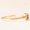 Vintage 10 Karat Yellow Gold Ring with Synthetic Pink Spinel and Diamonds 5