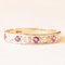 Vintage 9 Karat Yellow and White Gold Band with Synthetic Rubies and Diamonds, Image 2