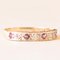 Vintage 9 Karat Yellow and White Gold Band with Synthetic Rubies and Diamonds 7