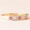 Vintage 9 Karat Yellow and White Gold Band with Synthetic Rubies and Diamonds 15