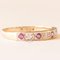 Vintage 9 Karat Yellow and White Gold Band with Synthetic Rubies and Diamonds, Image 15