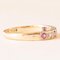 Vintage 9 Karat Yellow and White Gold Band with Synthetic Rubies and Diamonds, Image 5