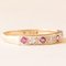 Vintage 9 Karat Yellow and White Gold Band with Synthetic Rubies and Diamonds 6