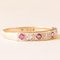 Vintage 9 Karat Yellow and White Gold Band with Synthetic Rubies and Diamonds, Image 6
