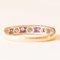 Vintage 9 Karat Yellow and White Gold Band with Synthetic Rubies and Diamonds 4
