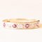 Vintage 9 Karat Yellow and White Gold Band with Synthetic Rubies and Diamonds, Image 1