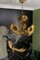 Lámpara de araña Hollywood Regency de metal dorado con cinco luces, años 50, Imagen 4