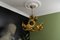 Lámpara de araña Hollywood Regency de metal dorado con cinco luces, años 50, Imagen 16