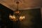 Lampadario a cinque luci Hollywood Regency in metallo dorato, anni '50, Immagine 7