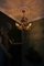 Lámpara de araña Hollywood Regency de metal dorado con cinco luces, años 50, Imagen 6