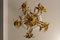 Hollywood Regency Gilt Metal Flower Five-Light Chandelier, 1950s 9