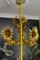 Lámpara de araña Hollywood Regency de metal dorado con cinco luces, años 50, Imagen 14