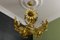 Lámpara de araña Hollywood Regency de metal dorado con cinco luces, años 50, Imagen 11