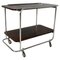 Italian Mid-Century Modern Wood and Metal Cart with Double Shelf, 1940s 1