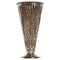 Handmade Art Deco Vase in Patinated Silver Plate, 1930s 1