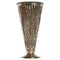 Handmade Art Deco Vase in Patinated Silver Plate, 1930s, Image 1