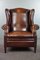 Large Sheep Leather Wing Chair 3