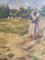 Geffroy, Women at the Harvest, Early 20th Century, Oil on Canvas, Framed, Image 9