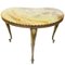 Tavolino vintage barocco a forma di rene in marmo e ottone, Immagine 7