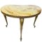 Table d'Appoint Baroque Vintage en Forme de Rein en Marbre & Laiton 1